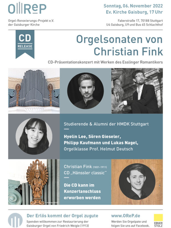 Plakat des Konzert des OReP e.V.: Orgelsonaten